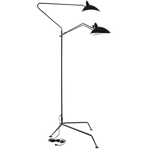 Modway View Stainless Steel Floor Lamp, Black