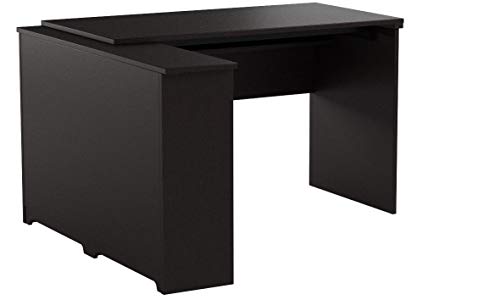 Bush Furniture Cabot 52W 3 Position Sit to Stand Corner Bookshelf Desk in Espresso Oak