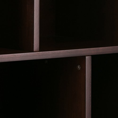 Simpli Home 3AXCDRP-13 Draper Solid Hardwood 64 inch x 35 inch Mid Century Modern Wide Bookcase and Storage Unit in Medium Auburn Brown
