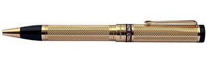 Xezo Tribune 18 Karat Gold Layered Diamond-Cut Ballpoint Pen. Weighty and Balanced, Limited Edition (Tribune 18K Gold B)