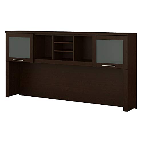 Bush Furniture Somerset 72W Hutch for L Shaped Desk in Mocha Cherry