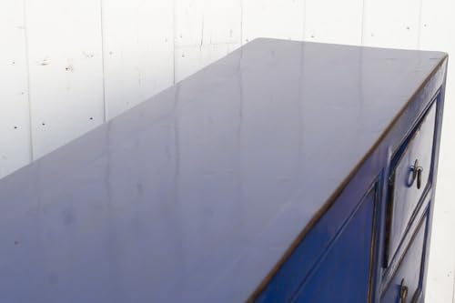 Lschool Royal Blue Lacquered Asian Credenza