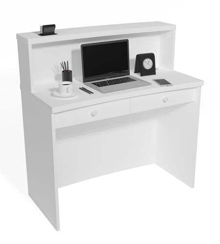 UGOS Modern Reception Desk with Transaction Counter | Laminate Desktop | Multifunctional Standing Front Desk (31.5 inch)