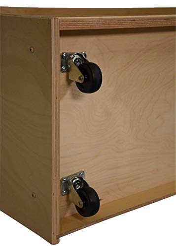 Childcraft 075042 Mobile Cubby with 30-Tray Capacity, 47-3/4" x 13" x 42", Natural Wood Tone