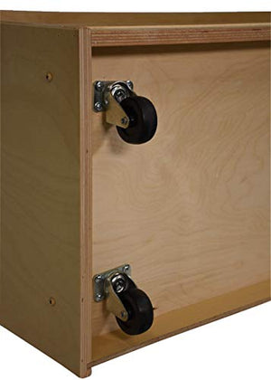 Childcraft 1464173 Mobile Mini Storage Locker, 12-Cubby, Wood, 51-1/2" x 16-7/8" x 42", Natural Wood Tone