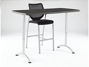 Iceberg Adjustable Height Rectangular Conference Table 30" x 60" Graphite/Silver Leg