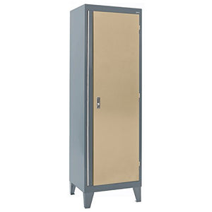Sandusky Lee GF3F241872-042L Modular System Storage Cabinet, Single Door, 24" Width x 18" Diameter x 79" Height, Charcoal/Tropic Sand