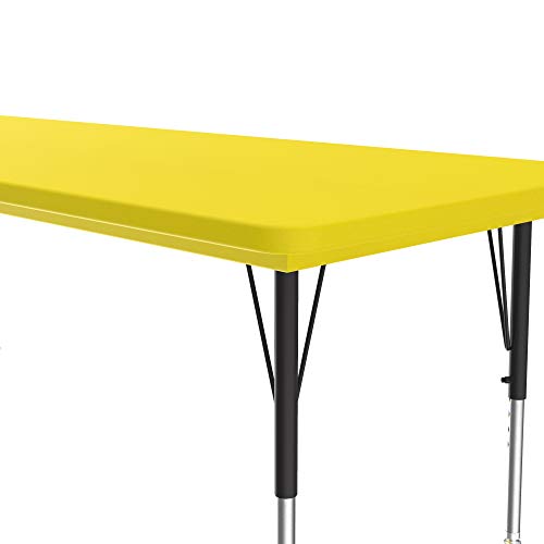 Correll AR3060-REC-28 Rectangular-Shaped Resin Activity Table, 60Wx30"D, Yellow