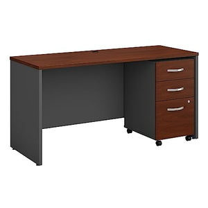 Bush Business Furniture Series C Office Desk with Mobile File Cabinet - Hansen Cherry