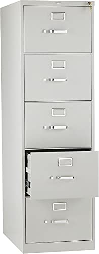 HON 310 Series 5-Drawer Vertical File Cabinet - Letter Width - Putty (H315)