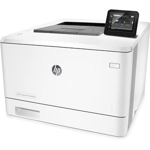 HP Color Laserjet Pro M452dw Laser Printer (CF394A) with Power Strip Surge Protector and Electronics Basket Microfiber Cleaning Cloth