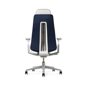 Haworth Fern Executive Office Chair with Digital Knit Finish and Adjustable Headrest - Deep Sea