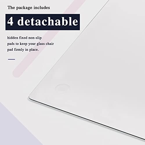 MIRUO Transparent Tempered Glass Office Chair Mat for Carpet (46" x 53" x 1/4")