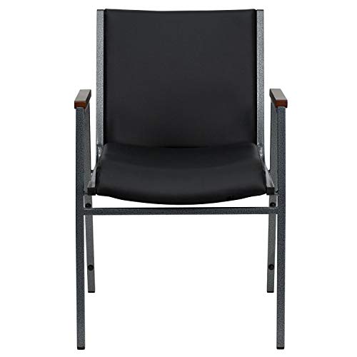 Flash Furniture 4 Pack HERCULES Series Black Vinyl Stack Chair with Arms