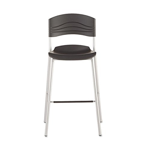Iceberg 64527 CaféWorks Bistro Stool, Blow Molded Polyethylene, Graphite/Silver