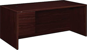 HON 10500 Series 36" D Pedestal Executive Desk - Mahogany, Left Drawer Orientation