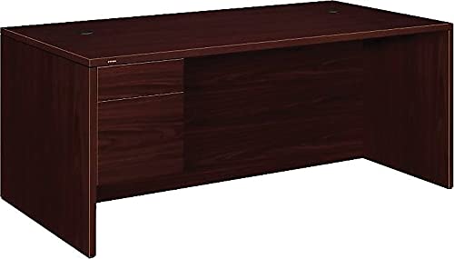 HON 10500 Series Large L or U 3/4-Height Pedestal Desk, 72w x 36d, Mahogany