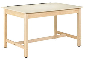 Diversified Woodcrafts IDT-102 Instructors Art and Drafting Table with Dovetailed Drawers and Plastic Laminate Top, 60" Width x 37" Height x 37-1/2" Depth