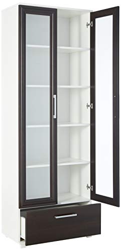 Manhattan Comforts 75AMC66-MC Serra 1.0-5-Shelf Bookcase in White and Tobacco