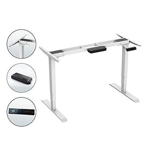 AIMEZO 50.8H Dual Motor Electric Standing Desk Base 3-Stage Height Adjustable Desk Frame Sit Stand Desk Home Office Standing Workstation with One-Touch 4 Presets Memory Control