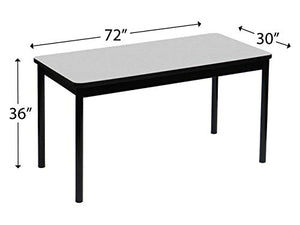 Correll Utility Table 30" x 72" Gray Granite Top, Black Frame - LT3072-15