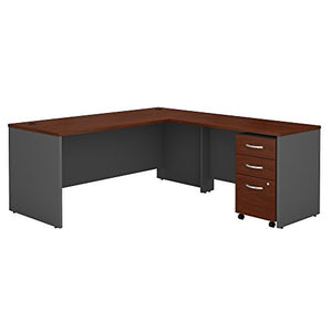 Bush Business Furniture SRC001HCSU Series C 72W L Shaped Desk with 48W Return and Mobile File Cabinet, Hansen Cherry