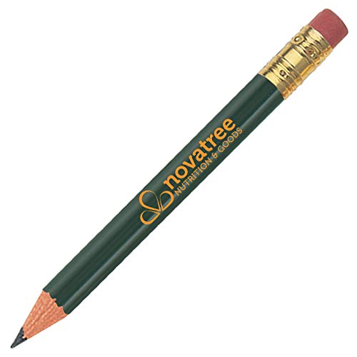 Personalized Round Golf Pencil with Eraser Printed with Your Company/School Name/Logo or Message - 1440 QTY