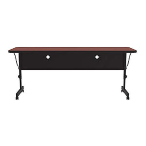 Correll 24"x60" Deluxe Flip Top Table, Cherry HP Laminate Top, Adjustable Height Work Station, Castors, Folds Flat & Nests (FT2460-21)
