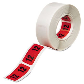 Jeter-Compatible Year 2012 Labels 3/4 x 1-1/2 Red/Black 500/Roll