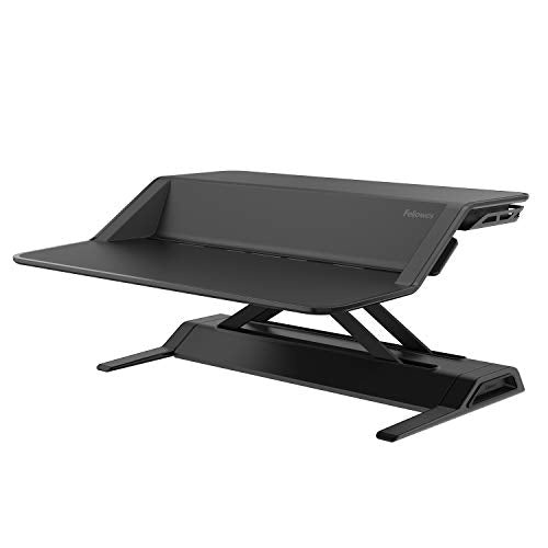 Fellowes Lotus Sit-Stand Workstation Desk, Adjustable, Pre-Assembled, Black
