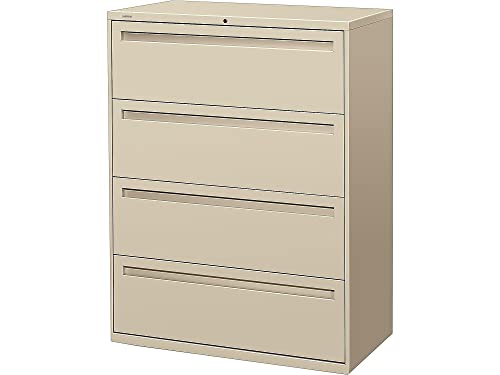 HON 700 Series Four-Drawer Lateral File Cabinet in Putty