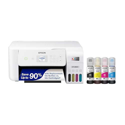 Epson EcoTank ET-2800 & EcoTank Pro ET-5850 Wireless Color All-in-One Supertank Printer