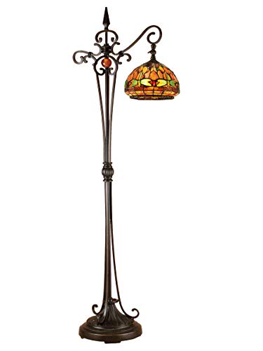Dale Tiffany TF13065 Briar Dragonfly Downbridge Floor Lamp, Antique Golden Sand