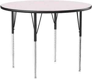 Flash Furniture 48'' Round Grey Thermal Laminate Activity Table - Standard Height Adjustable Legs