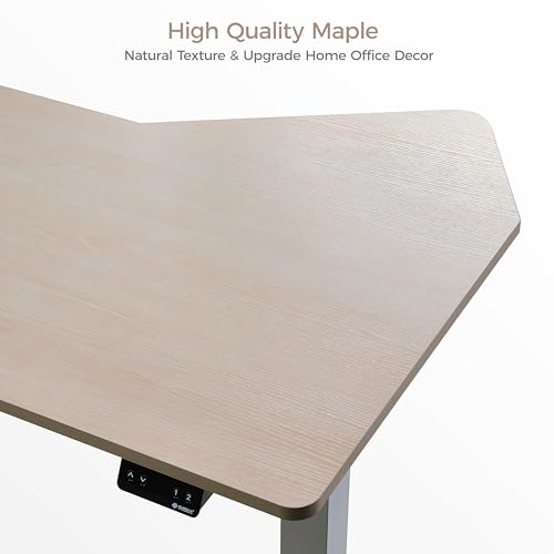 EUREKA ERGONOMIC Electric Standing Desk 70 Inch - Height Adjustable Sit Stand Up Desk, Maple