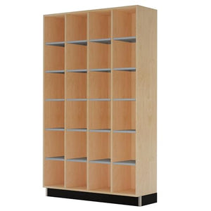 Diversified Woodcrafts Maple School Classroom Storage Cubby Lockers, 78" x 48" - Silver Shelves