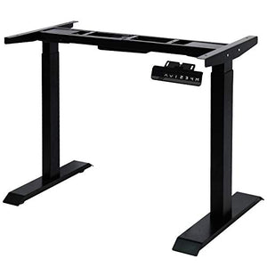 SMONTER Electric Standing Desk Frame Adjustable Height Sit to Stand Up Computer Desk for Home Office Base Workstations with Dual Motor and 4 Memory Preset Controller (Black Frame Only)
