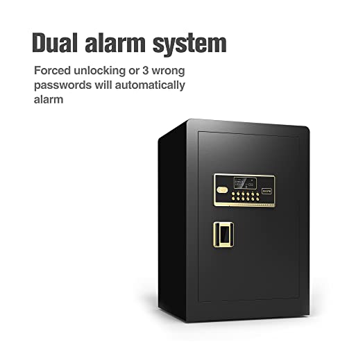 VrixTT Safe Box Fireproof Waterproof, 2.2 Cubic Feet Solid Alloy Steel Safe with Waterproof Bag, Electronic Digital Safe Box for Protect Jewelry, Valuables