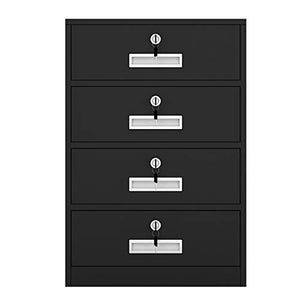 Office Supplies 4-Layer Metal Drawer Filing Cabinet with Lockable Desk - Home Office File Manager and Storage Box