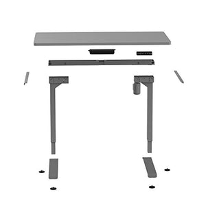 AIMEZO Height Adjustable Desk Electric Sit Stand Desk Home Office Standing Desk with Table (Grey Frame + 47" x 27.56" White Tabletop)