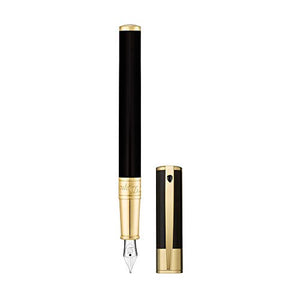 S.T. Dupont D-Initial Fountain Pen Black/Gold, D-260205