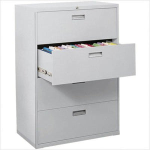 Sandusky Lee LF8F425-05 800 Series 5 Drawer Lateral File Cabinet, 19.25" Depth x 66.375" Height x 42" Width, Dove Gray