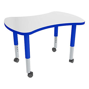 Bow Tie Adjustable-Height Mobile Preschool Collaborative Table w/Whiteboard Top