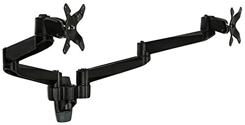 Mount-It! Dual Full Motion Monitor Wall Mount, Compatible with VESA 75 and 100, Fits Computer Screens 19, 20, 21, 24, 27, 30 Inches, Black (MI-43114B)