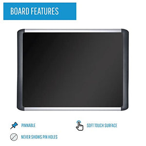 MasterVision MVI Series Black Foam Soft-Touch Notice Bulletin Board, Wall Mounting Push Pin Board, 48" x 96",