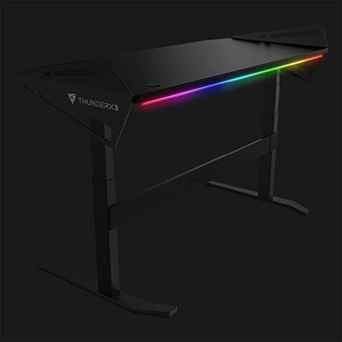 ThunderX3 AD7 HEX Gaming Desk - TiMOTION Dual Motor, Adjustable Height, 16.8 Million Colors RGB Lighting