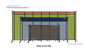 VERSARE Straightwall Sliding Portable Wall Partition | Freestanding Office Dividers | Locking Wheels | 11'3'' Wide x 7'6'' Tall Cloud Gray Panels