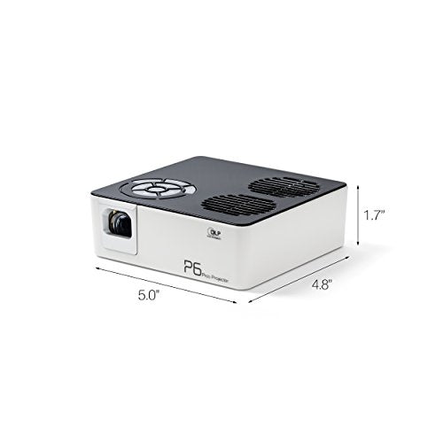 AAXA P6 Mini LED Projector (New 2018 Model) with Rechargeable Battery - Supports 1080p HD, Compatible with Fire TV, iPhone, iPad, PS4, Xbox, HDMI, Onboard Media Player, for Home Theater, Business