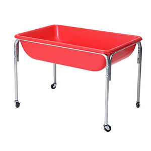 Children's Factory 24" Large Sensory Table & Lid Set, Preschool/Homeschool/Playroom, Indoor/Outdoor Play Equipment, Toddler Sand & Water Activity, Red