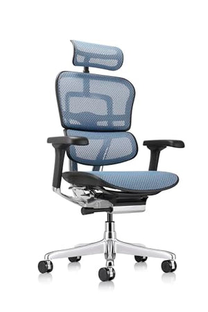 Eurotech Seating Ergohuman GEN2 High Back Mesh Executive Office Chair with Adjustable Lumbar Support - Blue